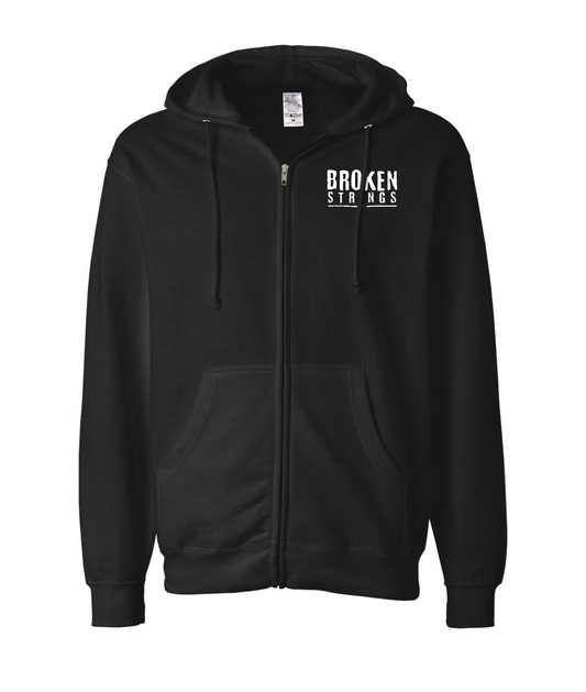 V-BRSTOP - BROKEN STRINGS - Black Zip Up Hoodie