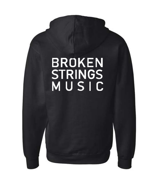 V-BRSTOP - BROKEN STRINGS MUSIC - Black Zip Up Hoodie