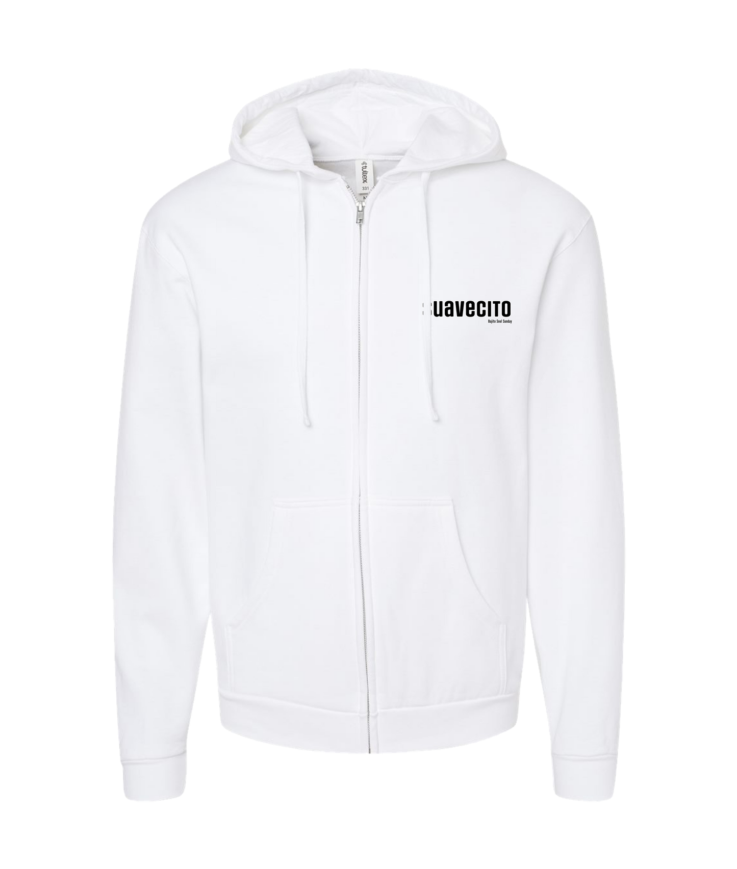 Bajito Soul Productions - SUAVECITO - White Zip Up Hoodie