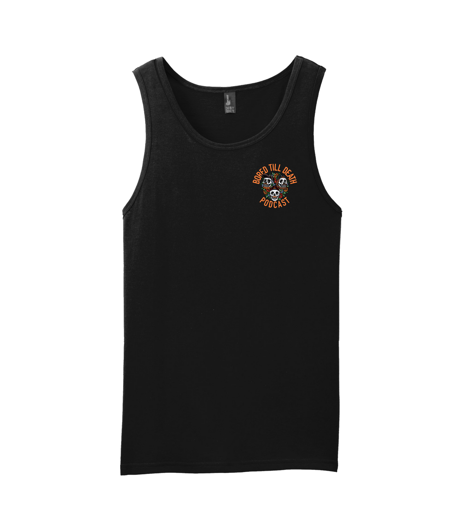 Bored Till Death Podcast - Skull Logo - Black Tank Top