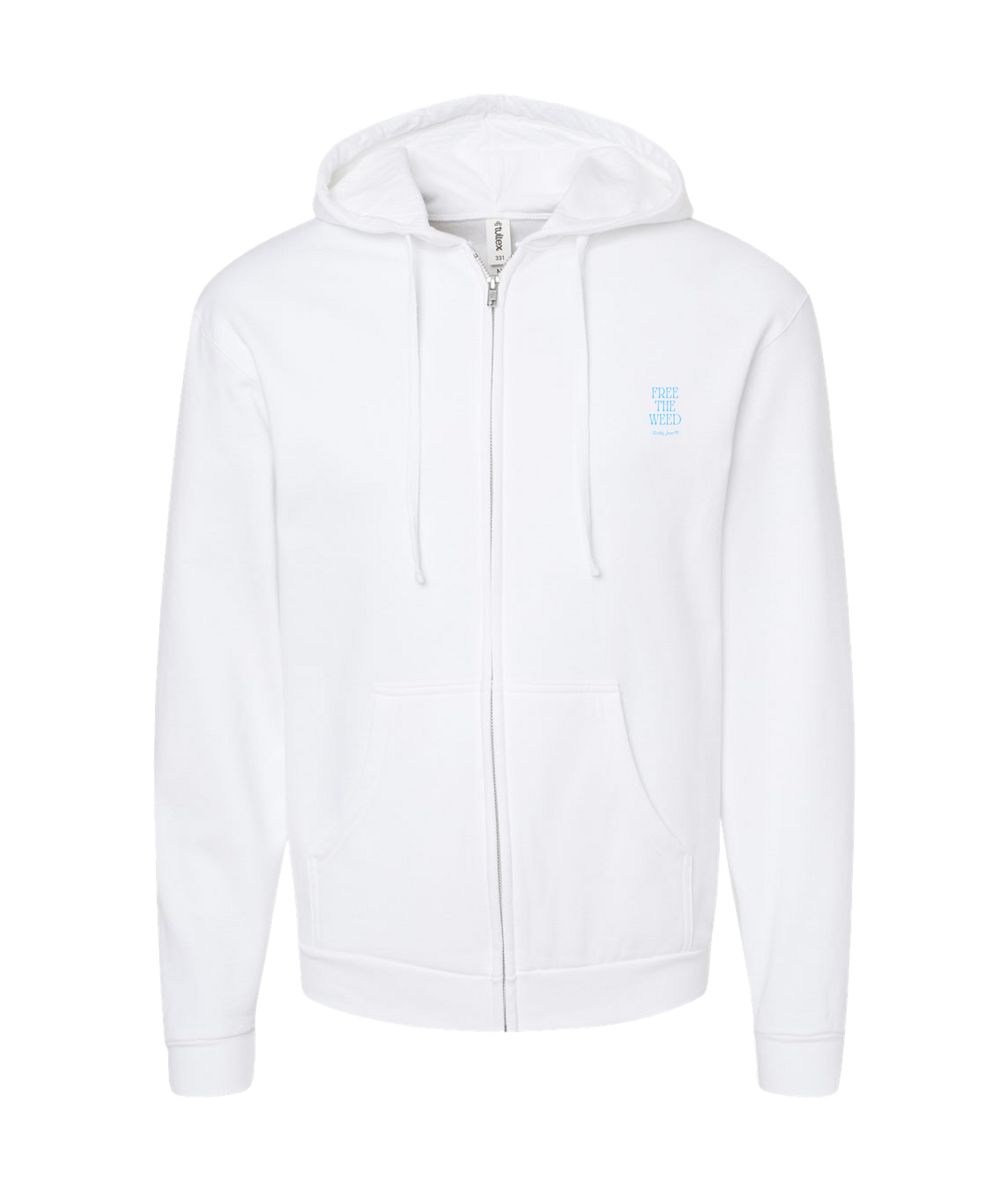 V-BUDTOP - FREE THE WEED - White Zip Up Hoodie