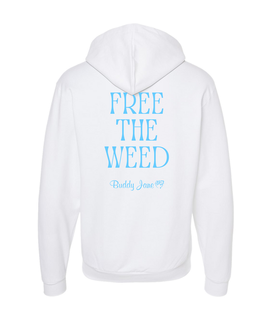 V-BUDTOP - FREE THE WEED - White Zip Up Hoodie