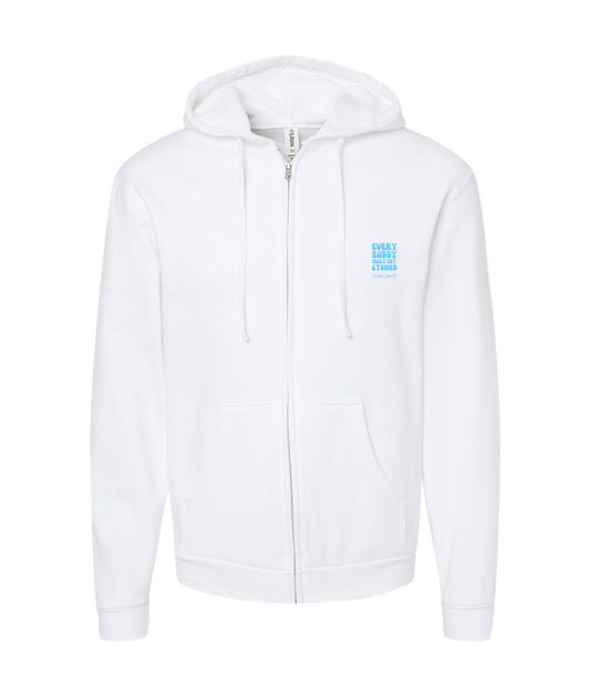 V-BUDTOP - EVERYBUDDY - White Zip Up Hoodie