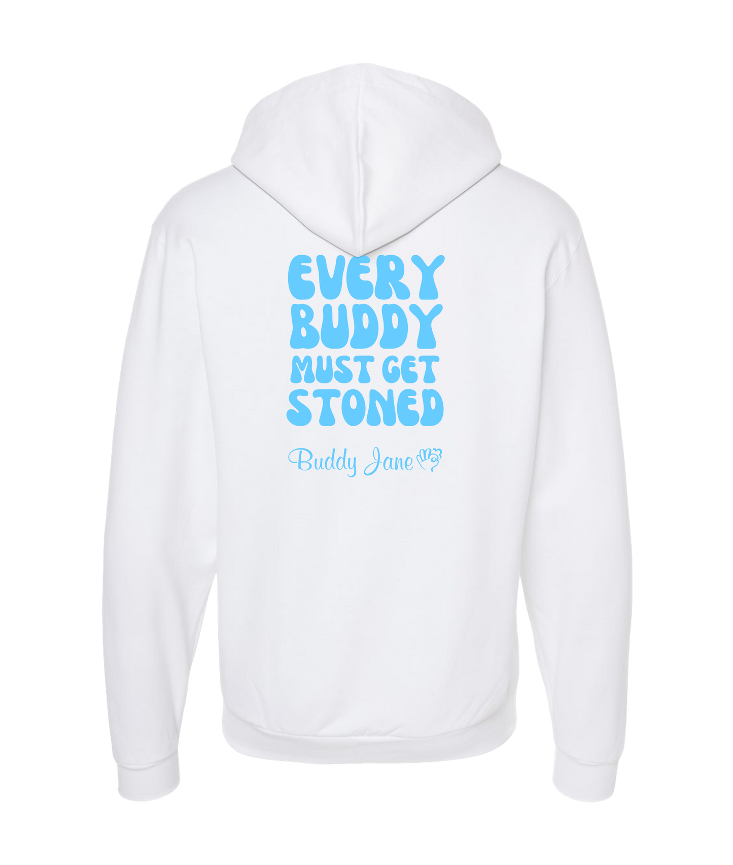 V-BUDTOP - EVERYBUDDY - White Zip Up Hoodie