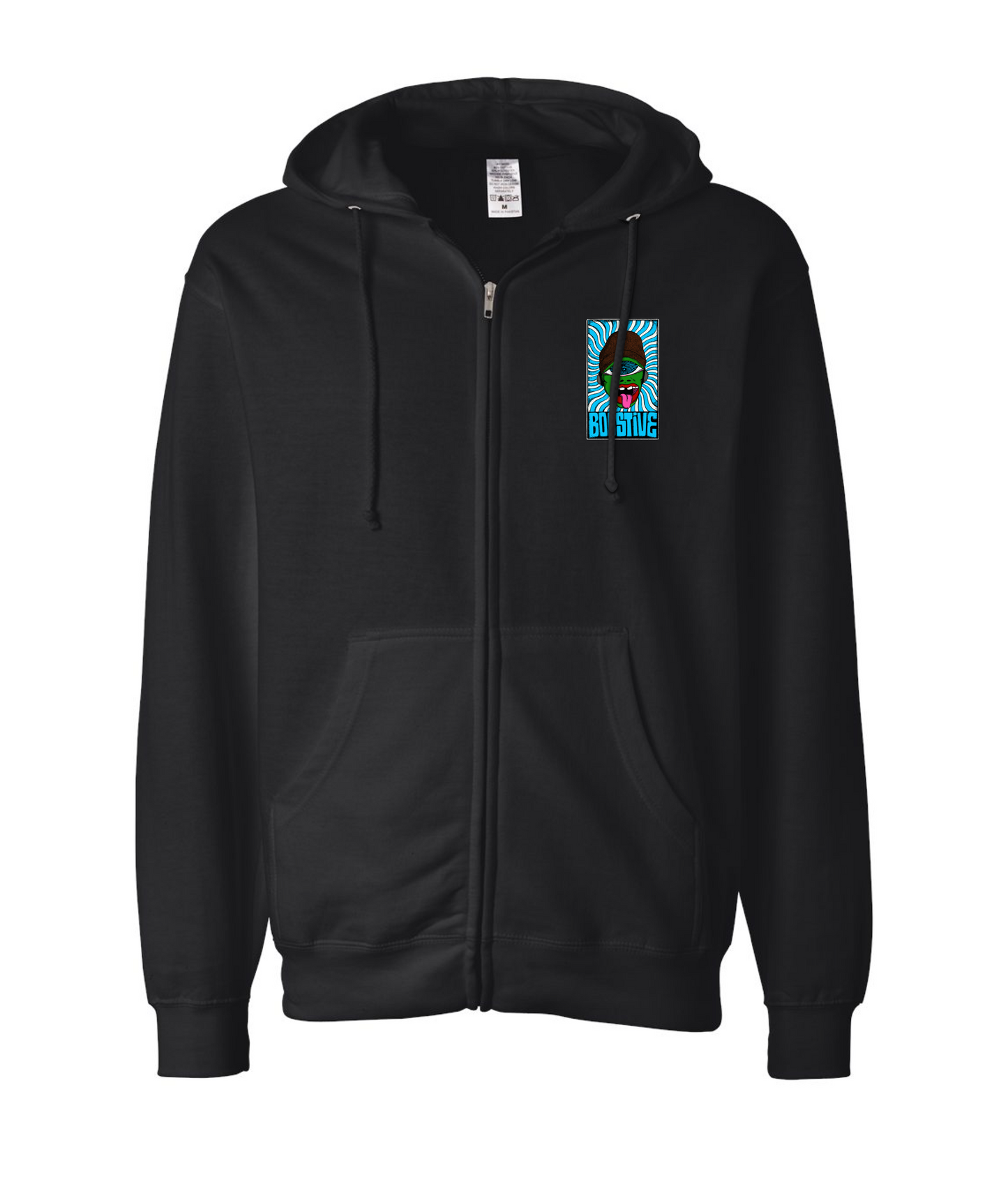 V-BVTOP - DESIGN 1 - Black Zip Up Hoodie