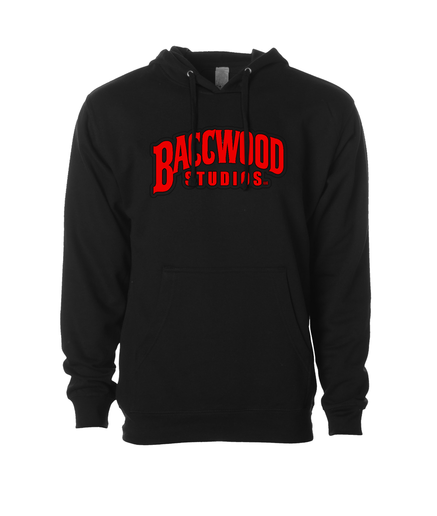 Baccwood Studios - Red Logo - Black Hoodie