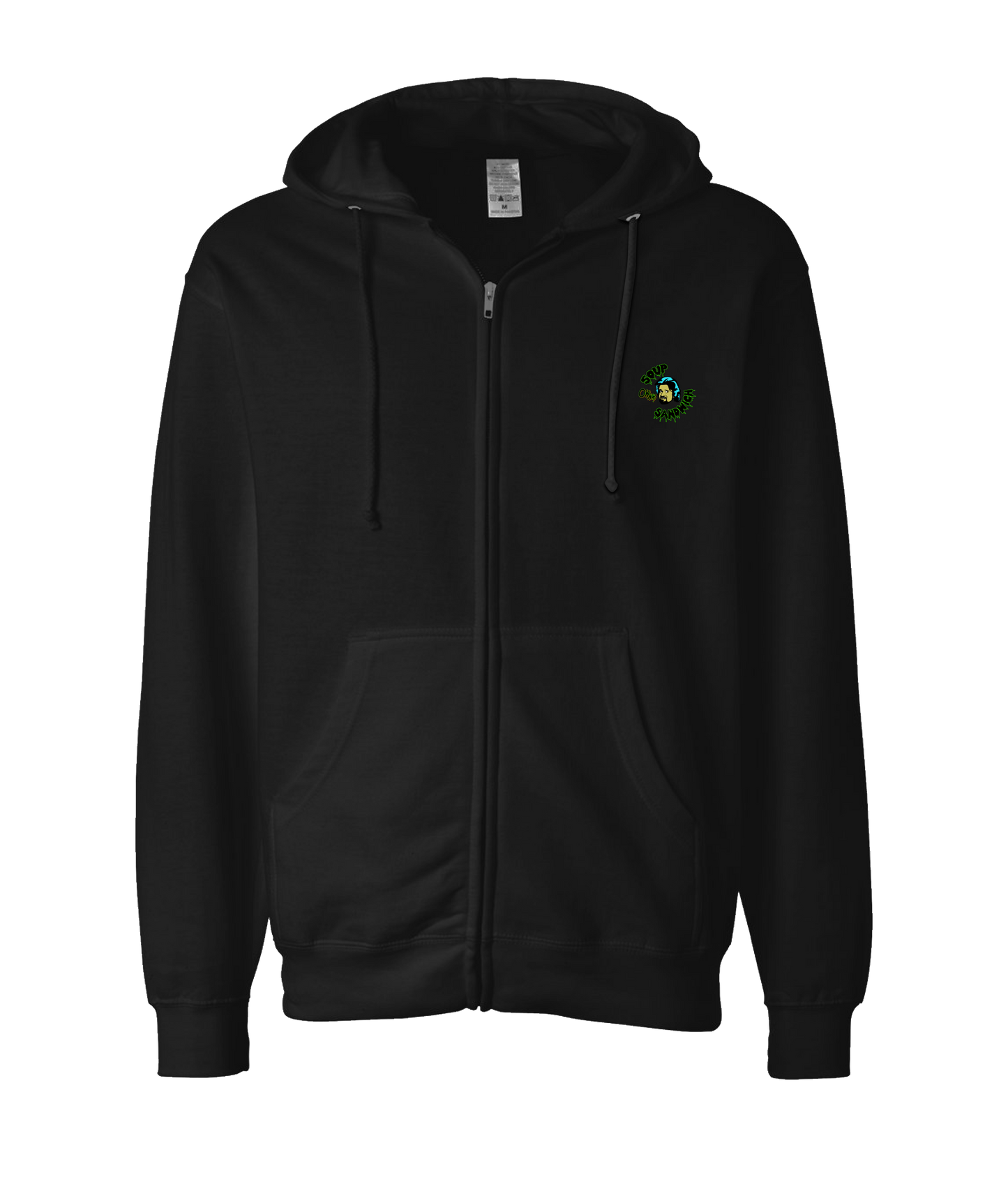 V-CCRTOP - Wolf Sandwich - Black Zip Up Hoodie