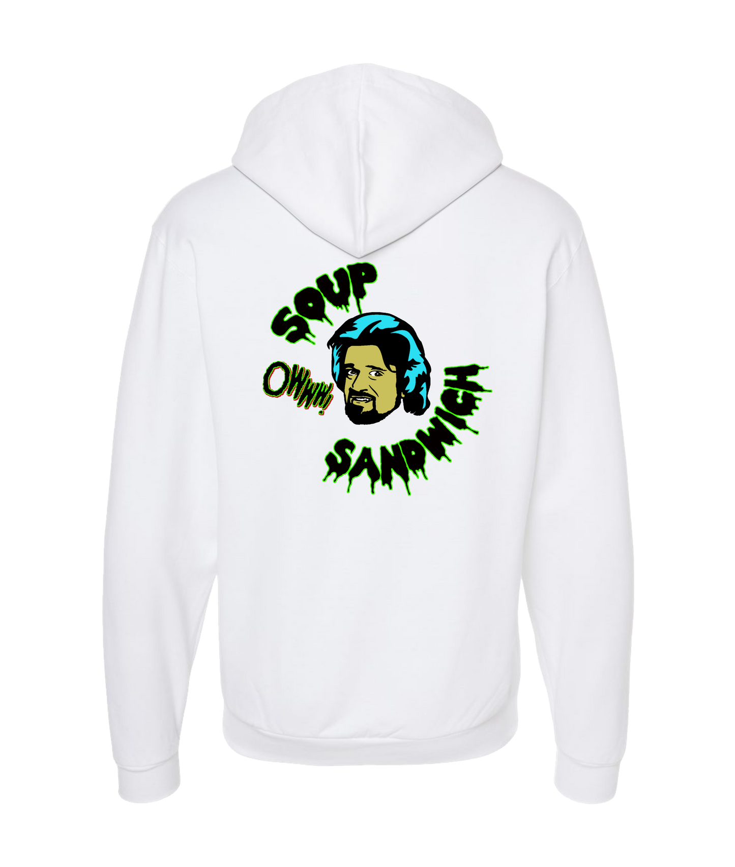 V-CCRTOP - Wolf Sandwich - White Zip Up Hoodie