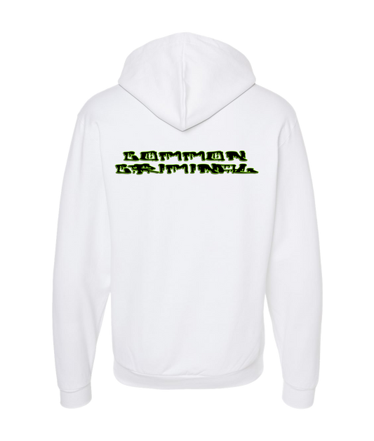 Common Criminal - LOGO 3 - White Zip Up Hoodie