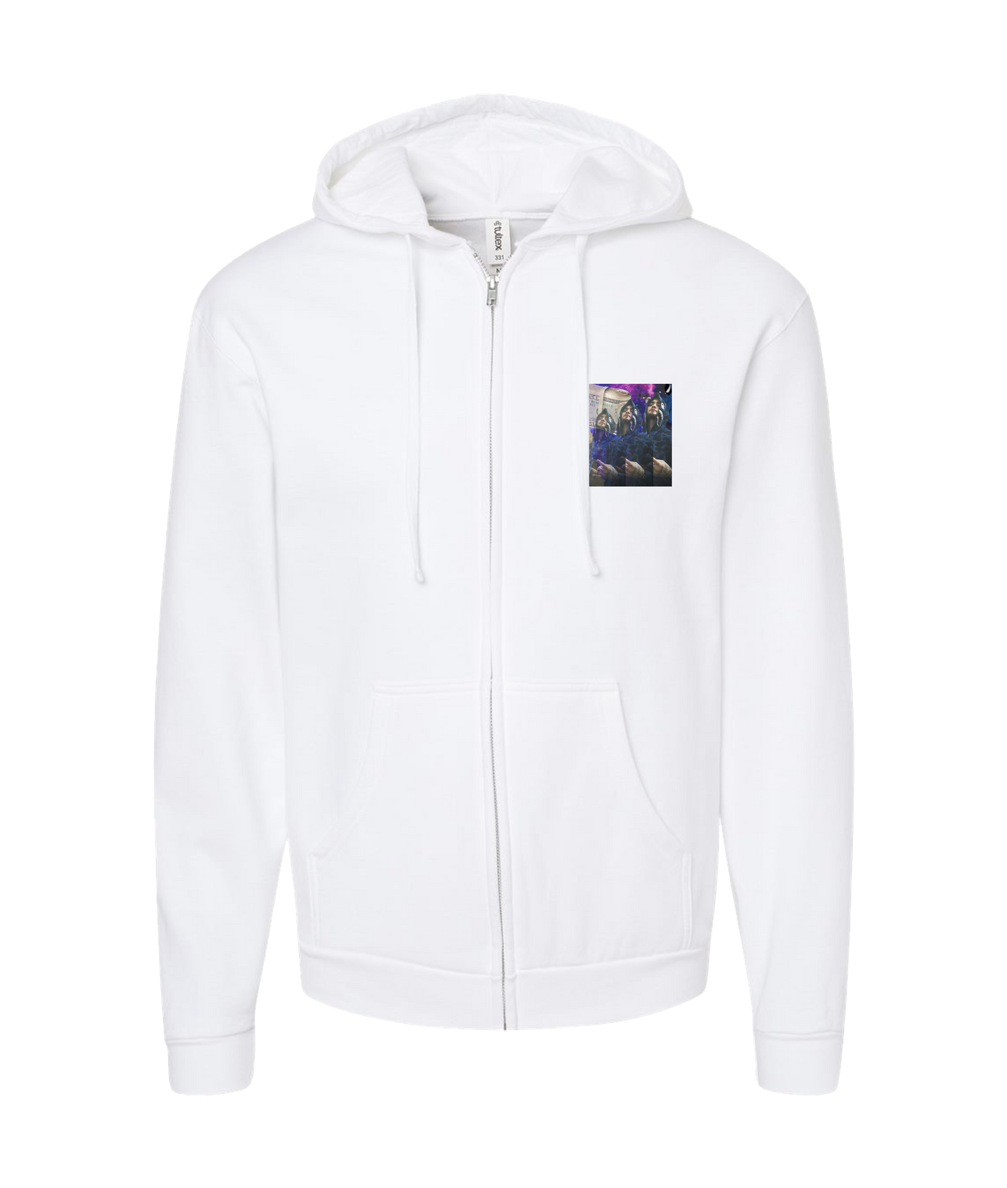 V-CDS - DESIGN 1 - White Zip Up Hoodie