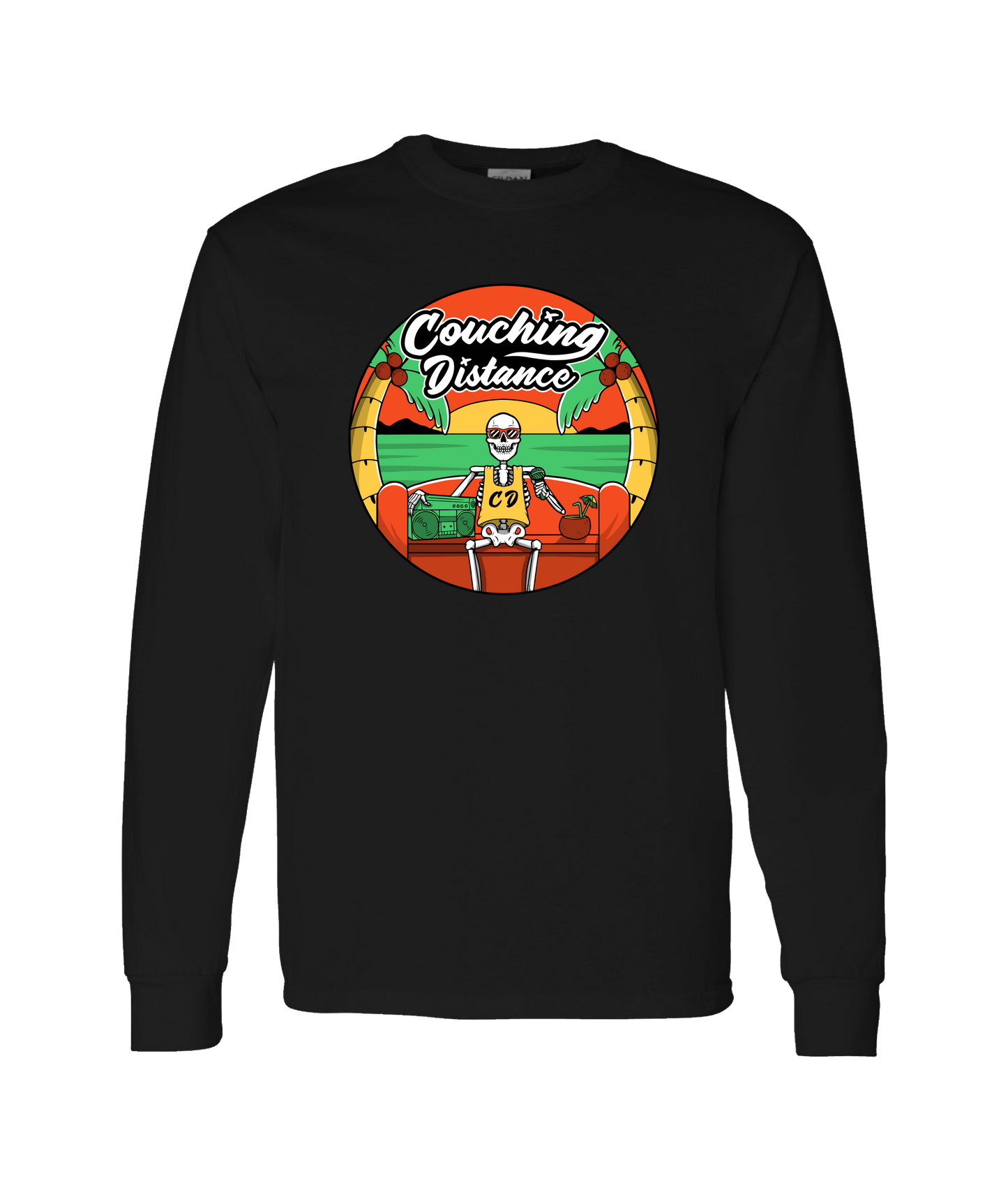 Couching Distance - Chillin - Black Long Sleeve T