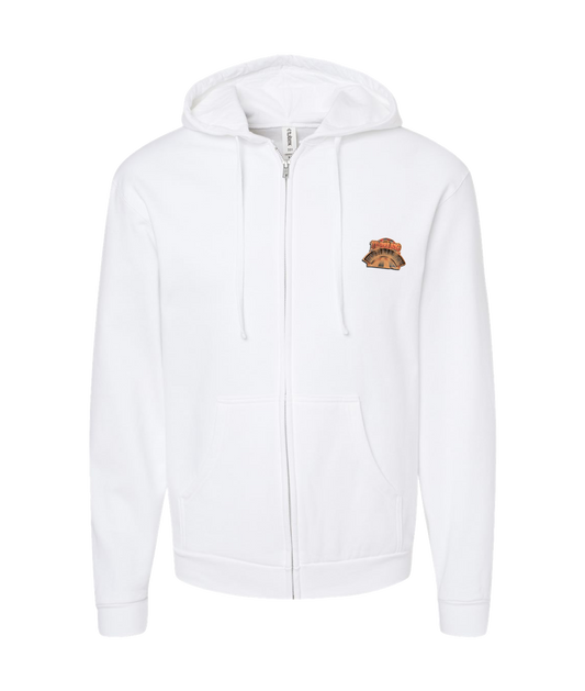V-CMSTOP - TRAVELING WHEELBARROWS - White Zip Up Hoodie