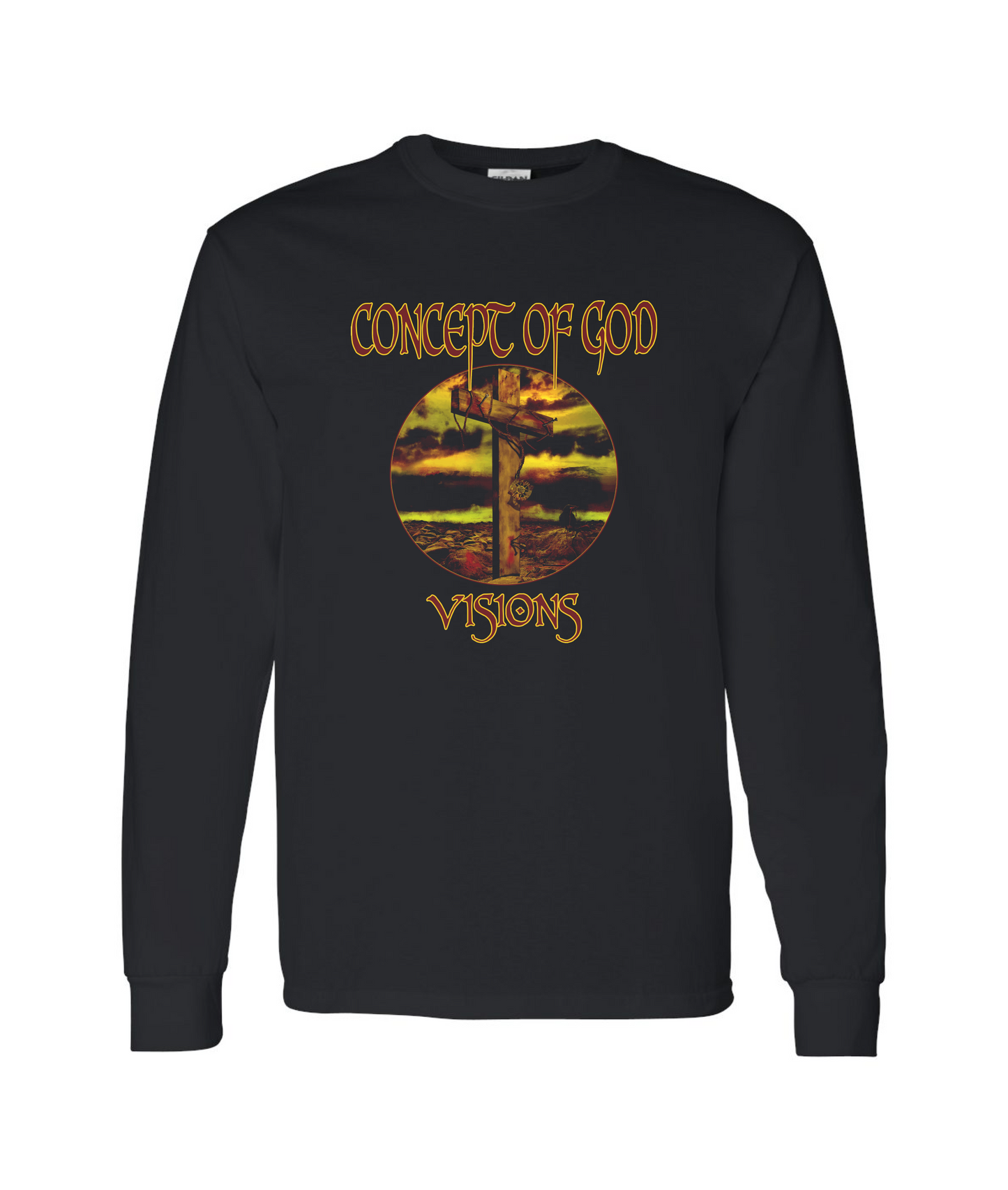 Concept of God - Color Logo - Black Long Sleeve T