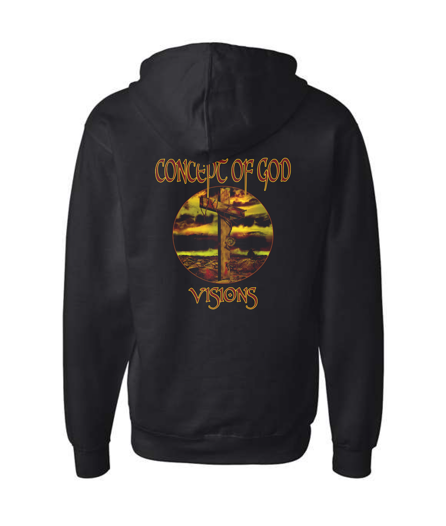 Concept of God - Color Logo - Black Zip Up Hoodie