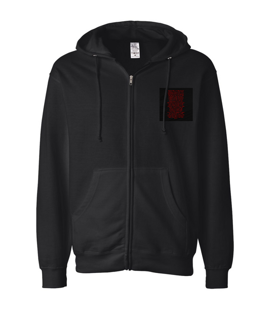 V-CON3TOP - Quote - Black Zip Up Hoodie
