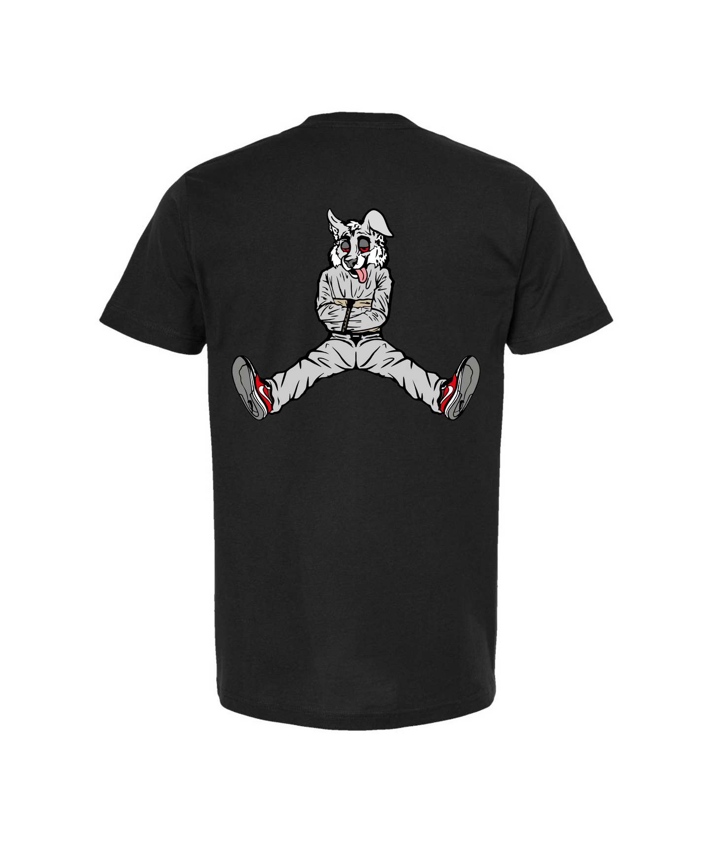 V-CTATOP - STRAITJACKET - WHITE WOLF - Black T Shirt