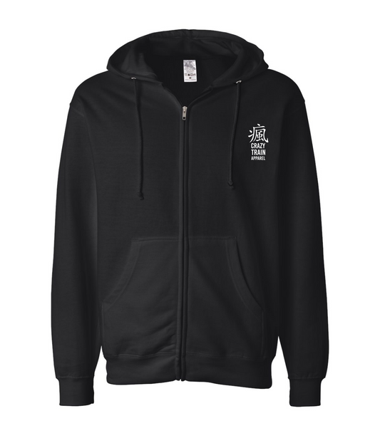 V-CTATOP - STRAITJACKET - WHITE WOLF - Black Zip Up Hoodie