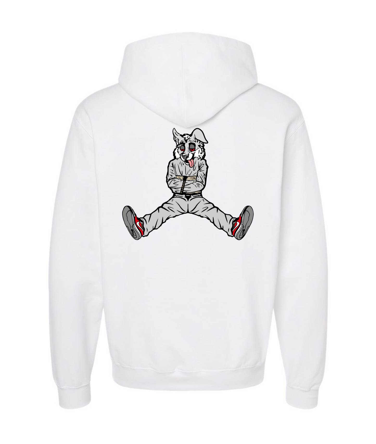 CrazyTrainApparel - STRAITJACKET - WHITE WOLF - White Hoodie