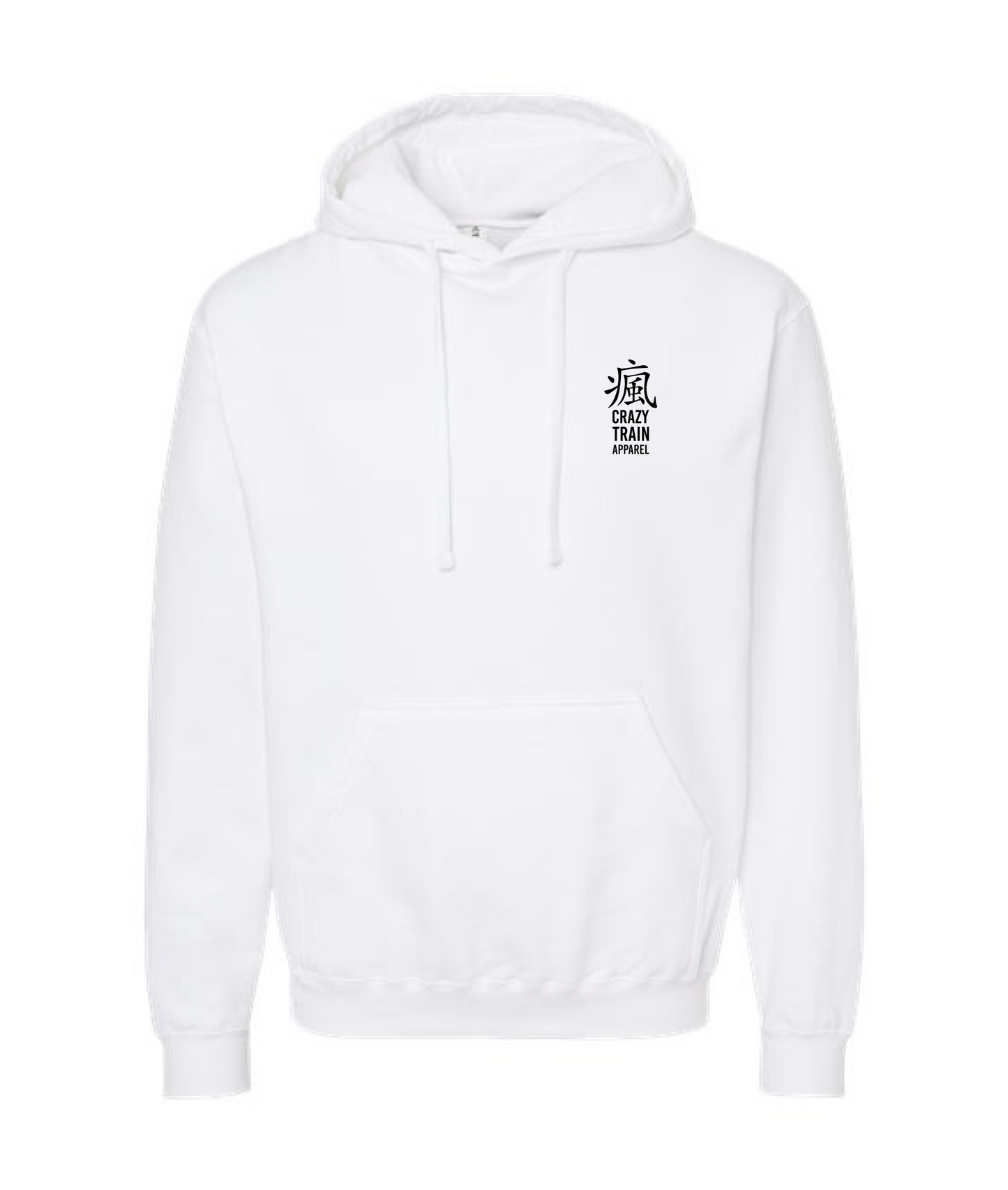 CrazyTrainApparel - STRAITJACKET - WHITE WOLF - White Hoodie