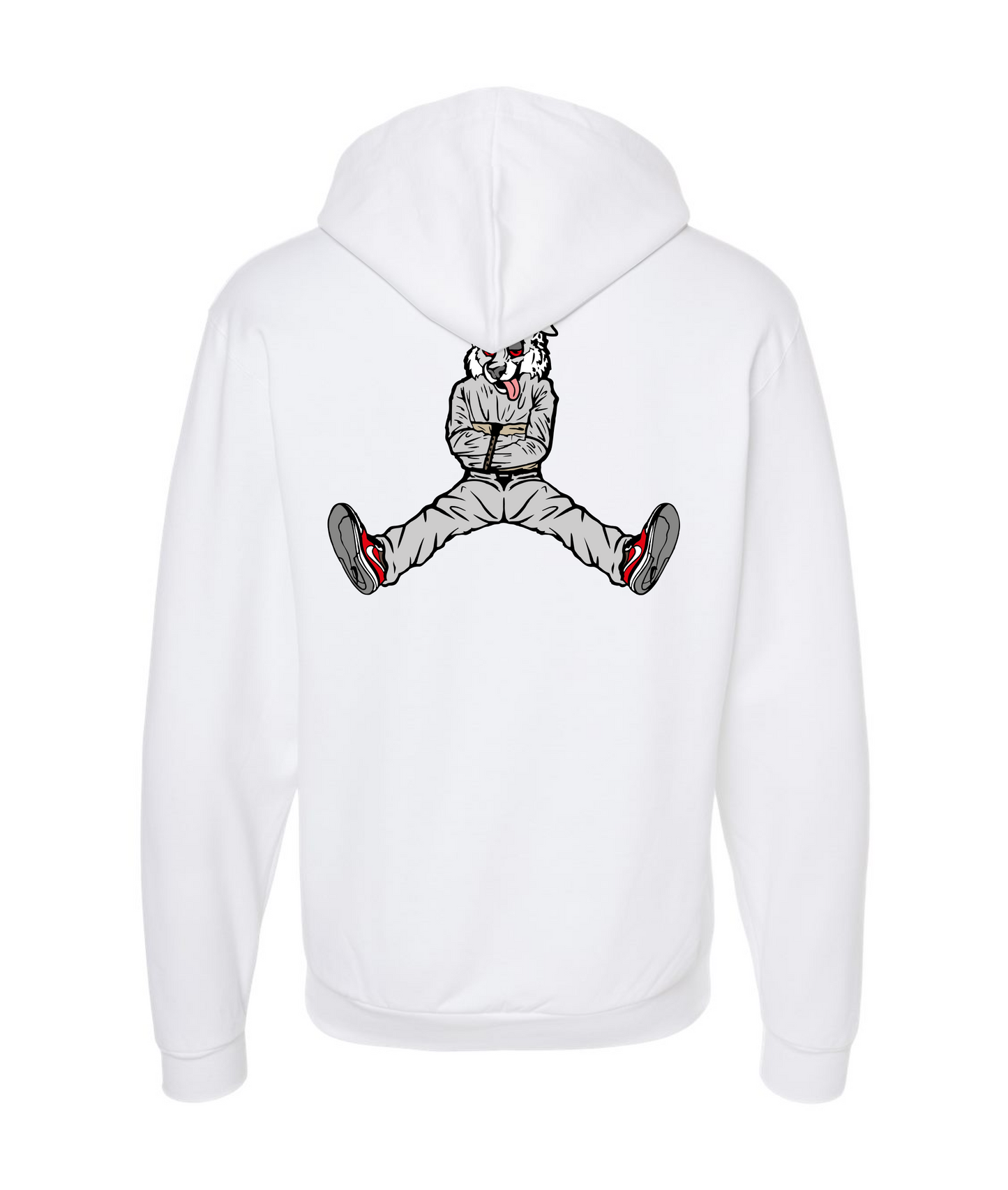 CrazyTrainApparel - STRAITJACKET - WHITE WOLF - White Zip Up Hoodie