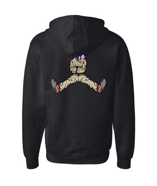 V-CTATOP - STRAITJACKET -PURPLE WOLF - Black Zip Up Hoodie