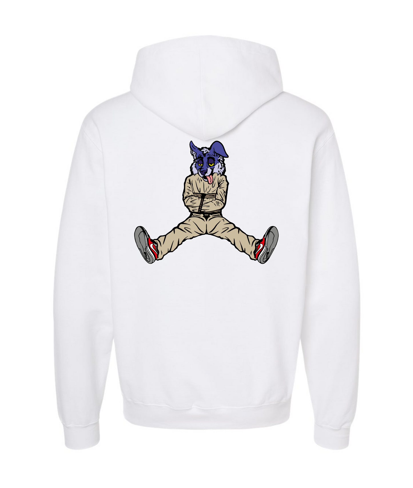 V-CTATOP - STRAITJACKET --PURPLE WOLF - White Hoodie