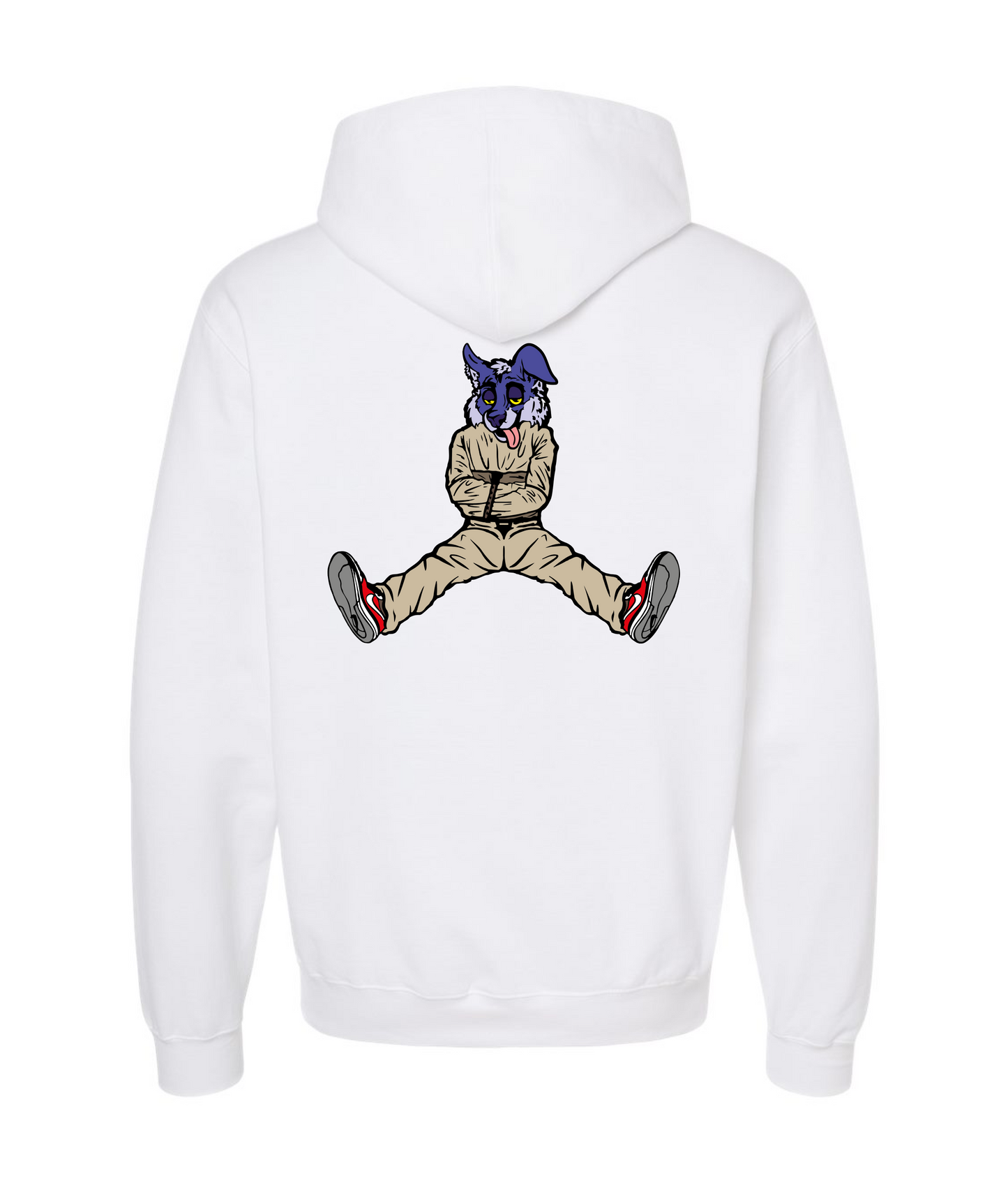 CrazyTrainApparel - STRAITJACKET --PURPLE WOLF - White Hoodie