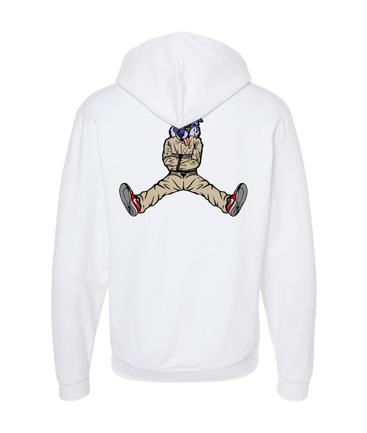 V-CTATOP - STRAITJACKET --PURPLE WOLF - White Zip Up Hoodie