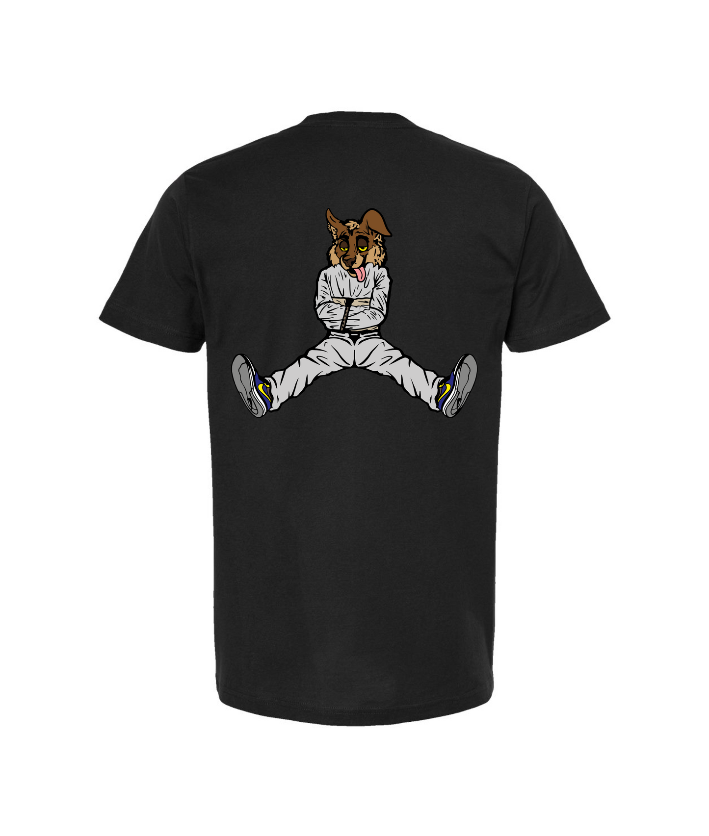 CrazyTrainApparel - STRAITJACKET - BROWN WOLF - Black T-Shirt