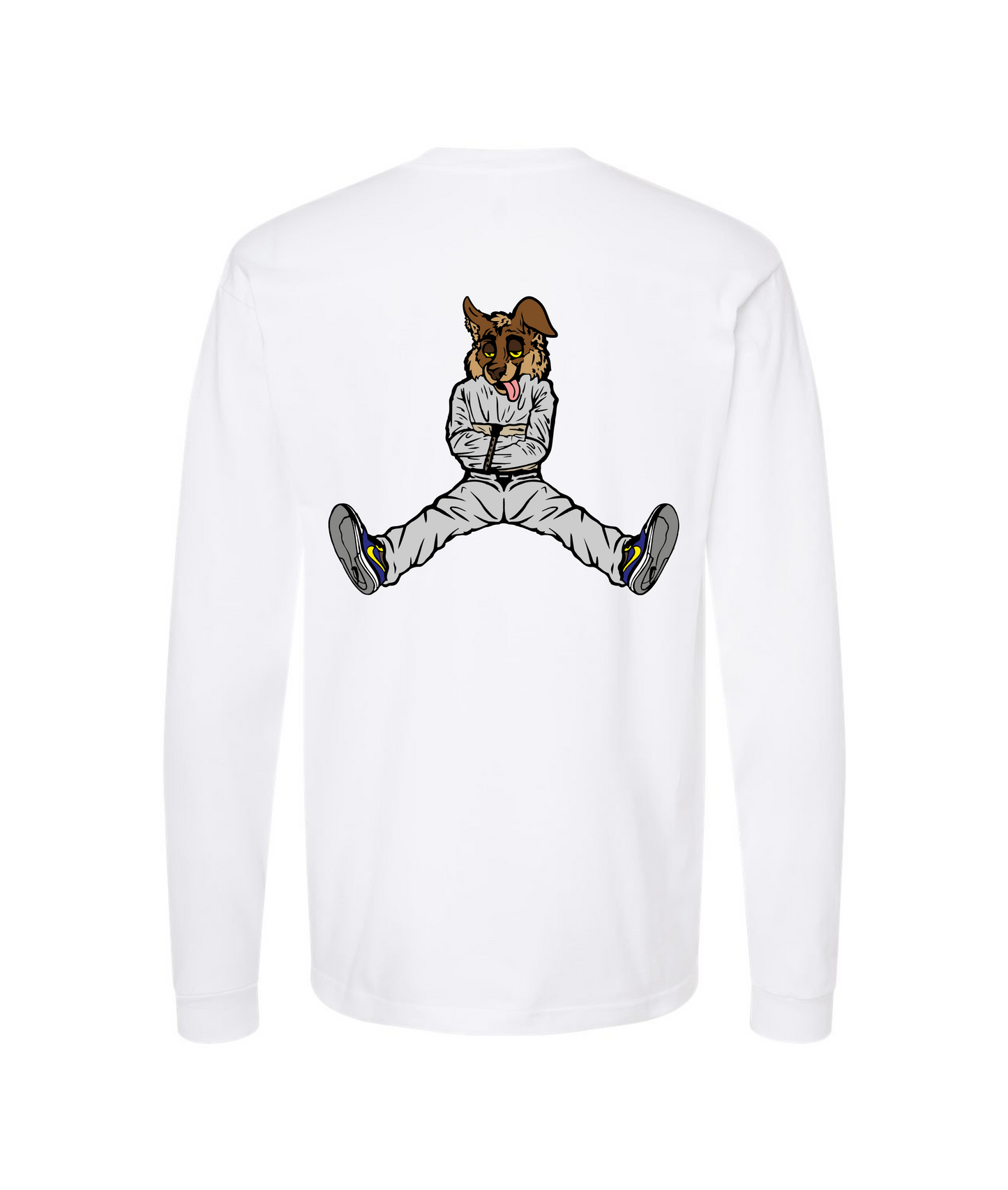 V-CTATOP - STRAITJACKET - BROWN WOLF - White Long Sleeve T