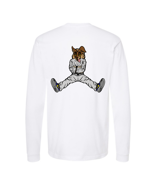 CrazyTrainApparel - STRAITJACKET - BROWN WOLF - White Long Sleeve T