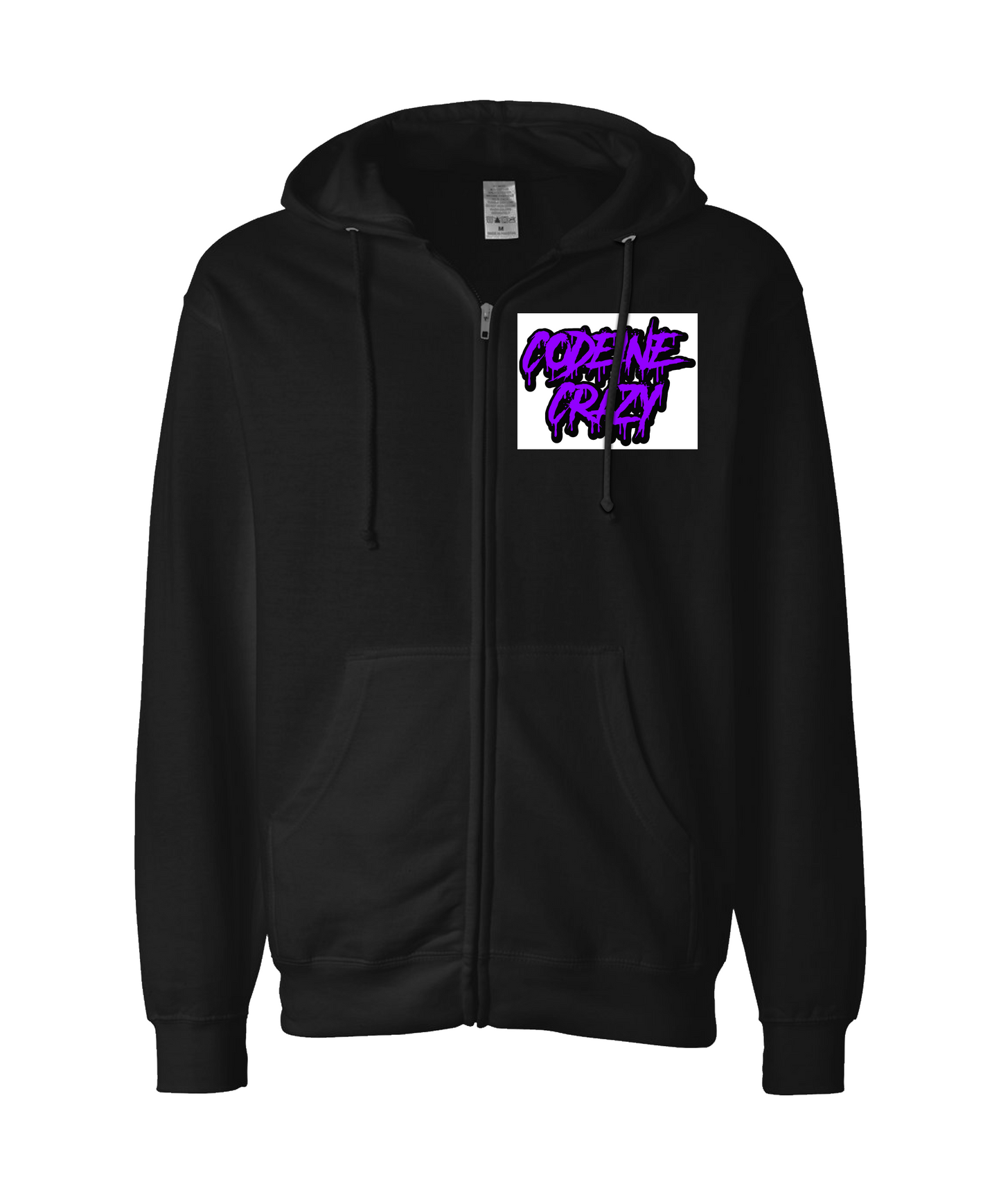 CrazyTrainApparel - CODEINE CRAZY - Black Zip Up Hoodie