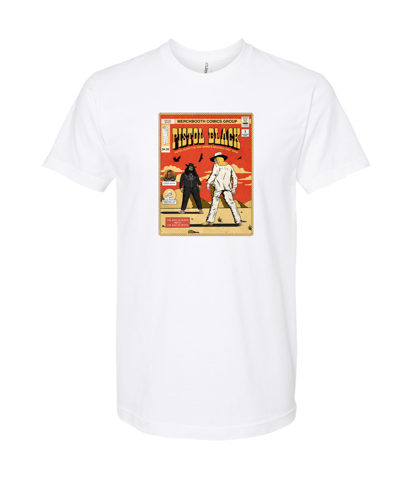 Pistol Black - Merchbooth Comics Group - White T-Shirt