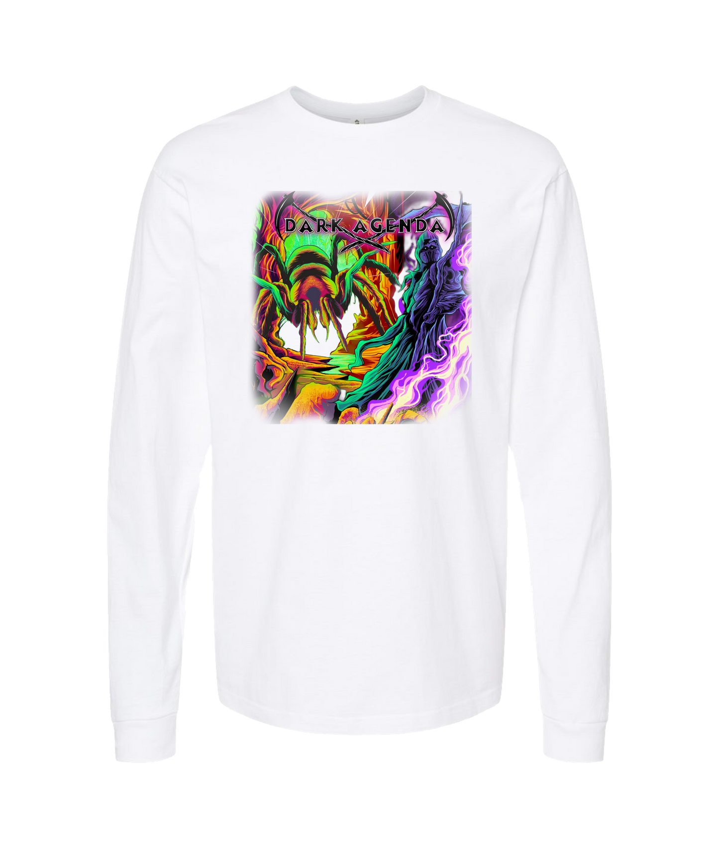 Dark Agenda - Colored Spider - White Long Sleeve T