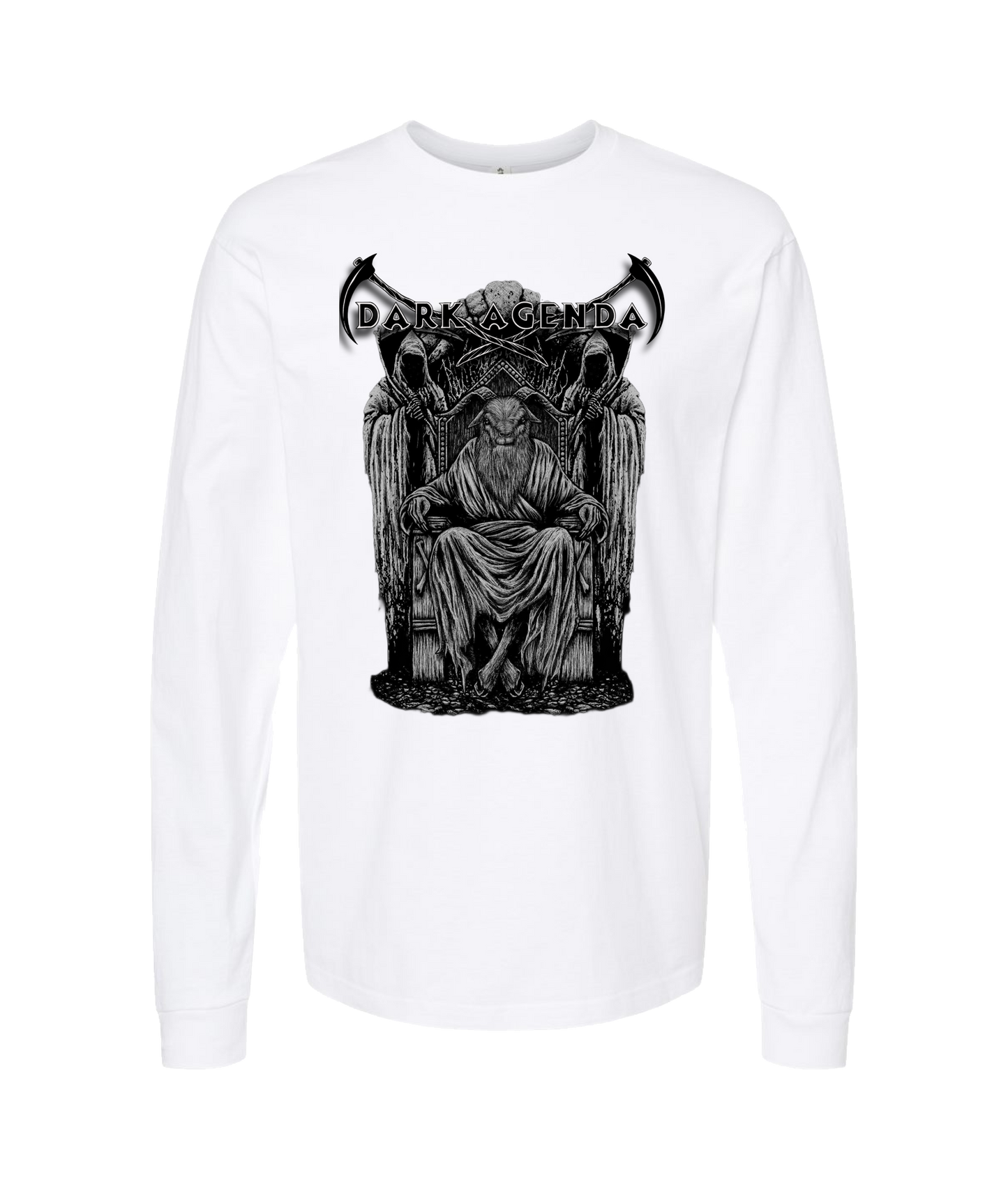 Dark Agenda - Goat Throne - White Long Sleeve T