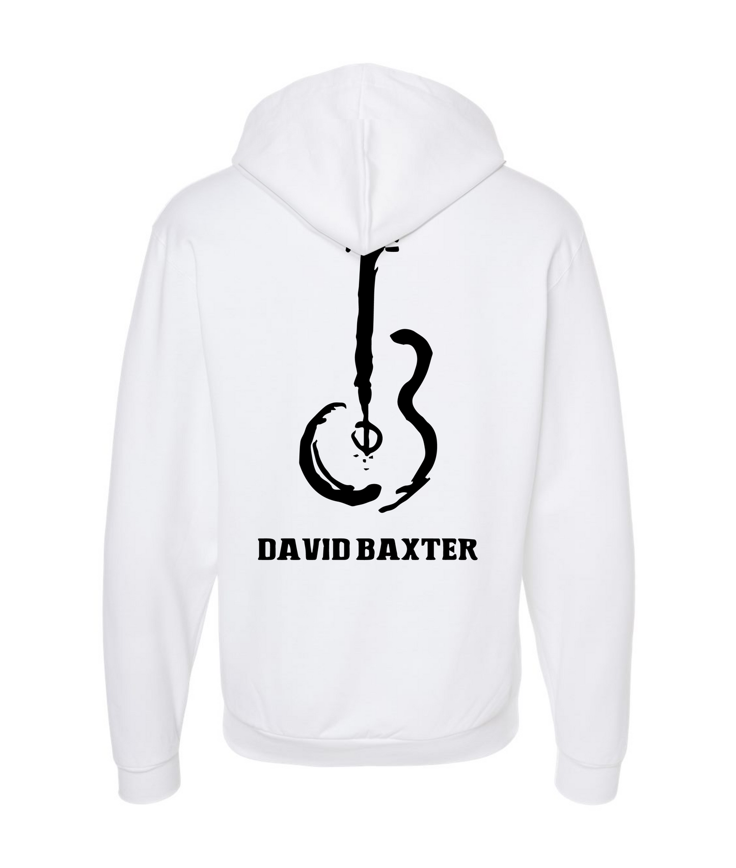 David Wayne Baxter - Guitar Logo - White Zip Hoodie