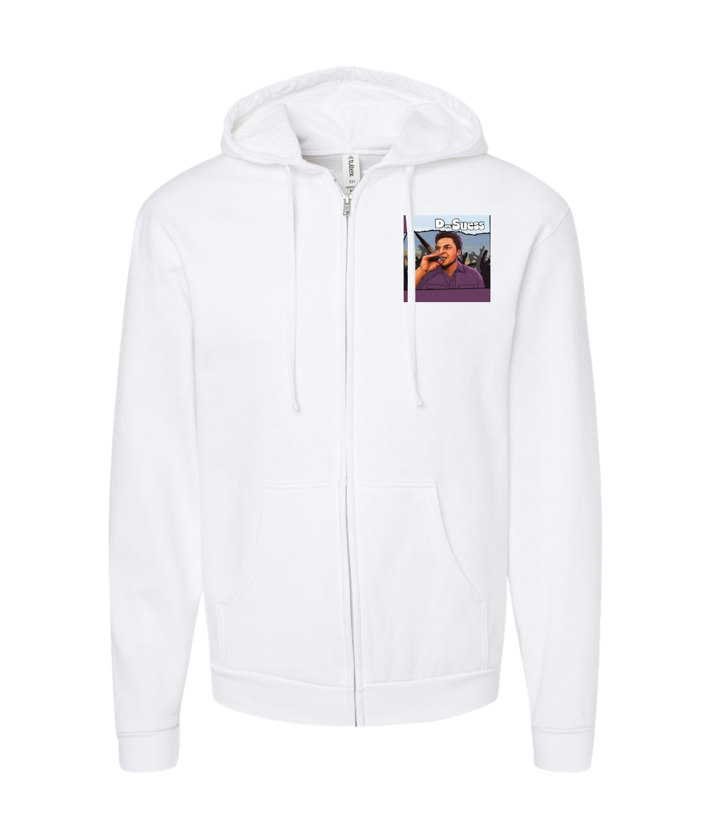 DocSuessMusic - Album Cover - White Zip Up Hoodie