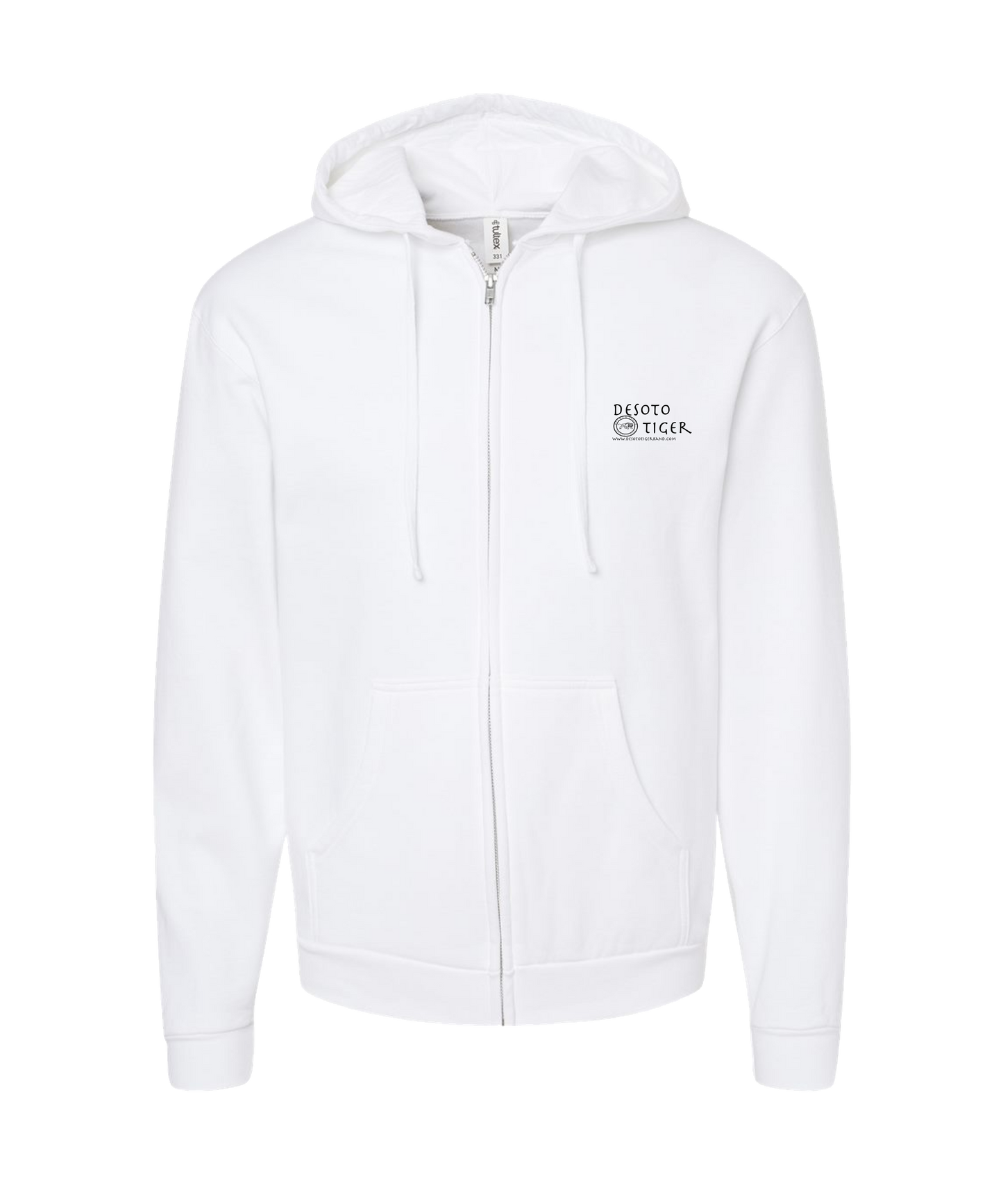 Desoto Tiger - LOGO 2 - White Zip Up Hoodie