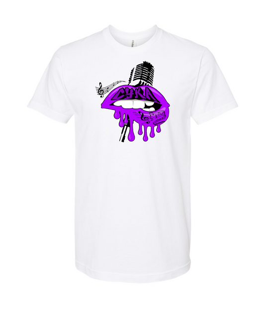 DJ Cyka - Purple Lips - White T-Shirt