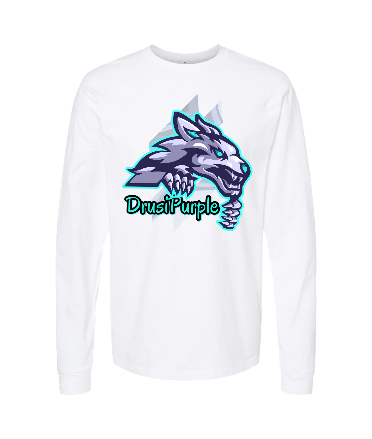 DrusiPurple - Logo - White Long Sleeve T