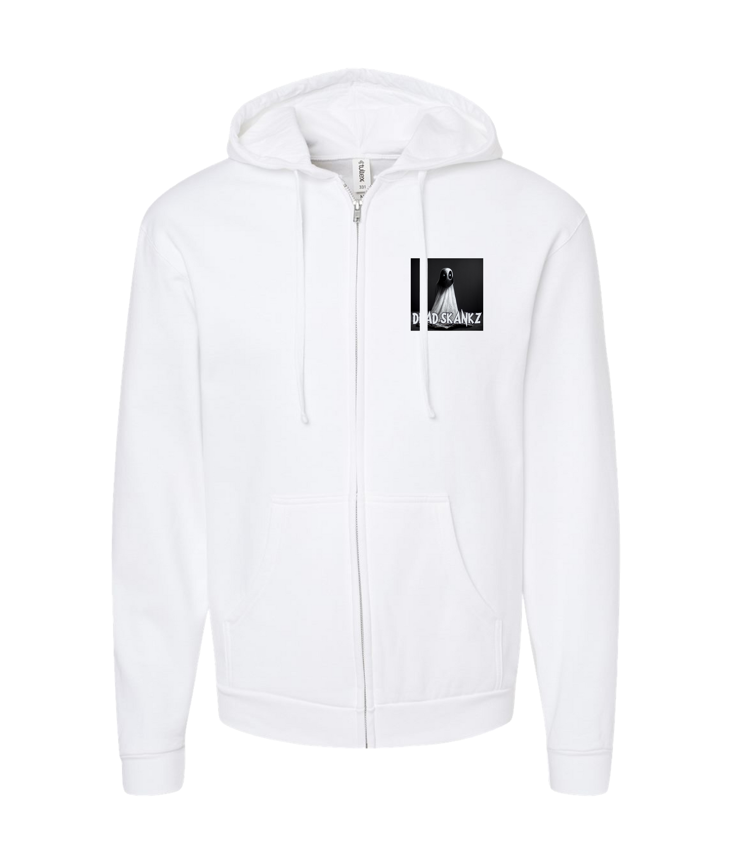 Dead Skankz - Ghost - White Zip Up Hoodie