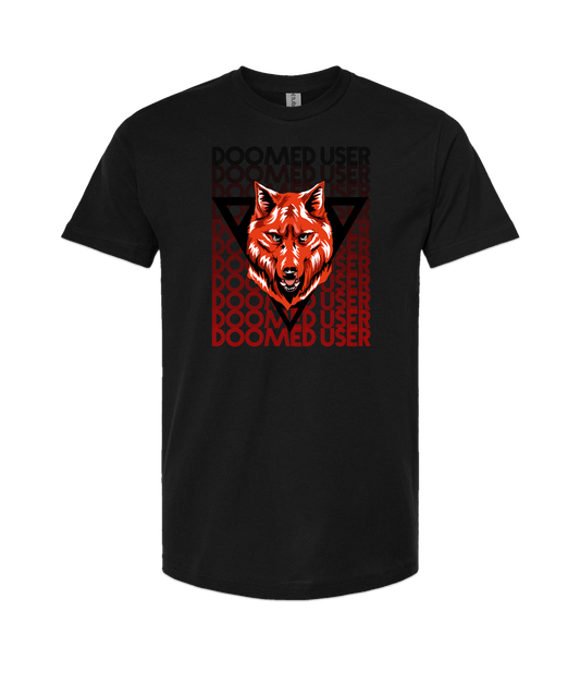 Doomed User - Wolf Red - Black T Shirt