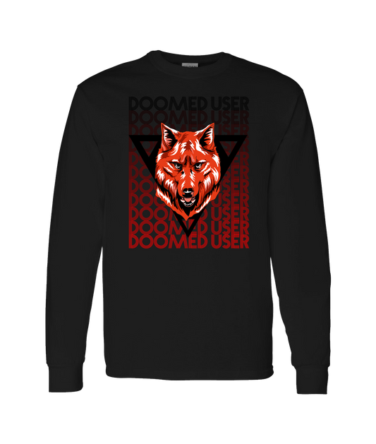 Doomed User - Wolf Red - Black Long Sleeve T