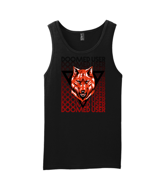 Doomed User - Wolf Red - Black Tank Top