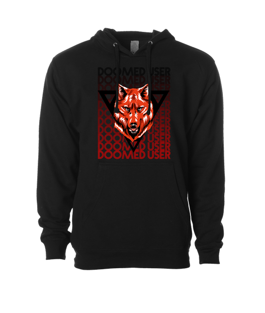 Doomed User - Wolf Red - Black Hoodie