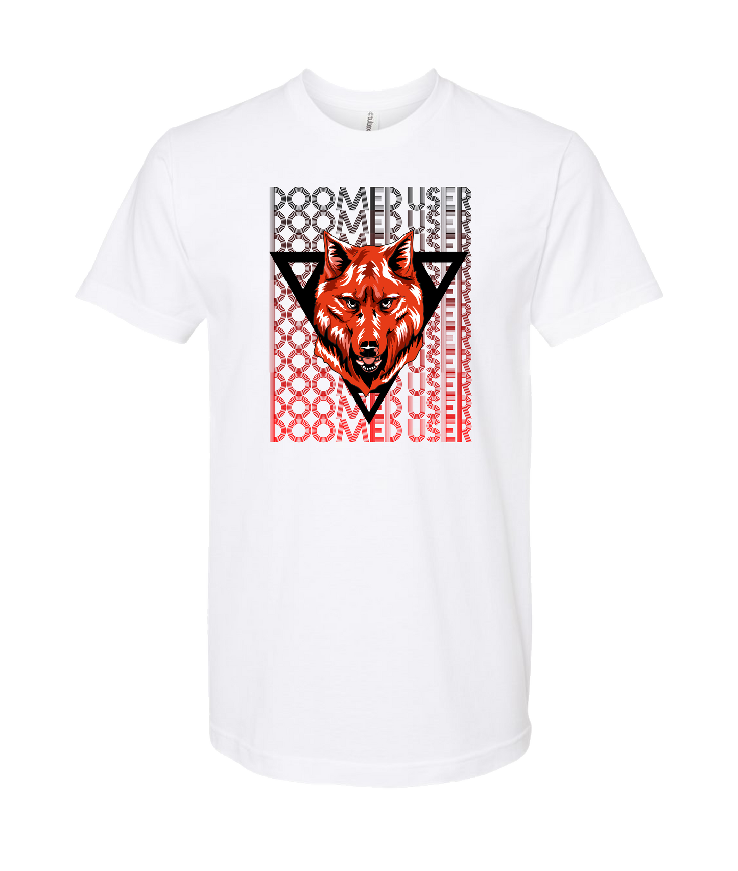 Doomed User - Wolf Red - White T Shirt