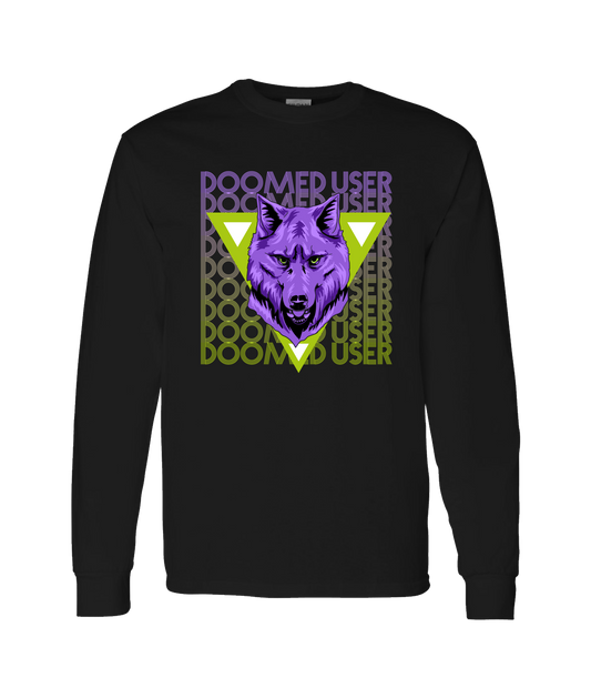 Doomed User - Wolf Purple - Black Long Sleeve T
