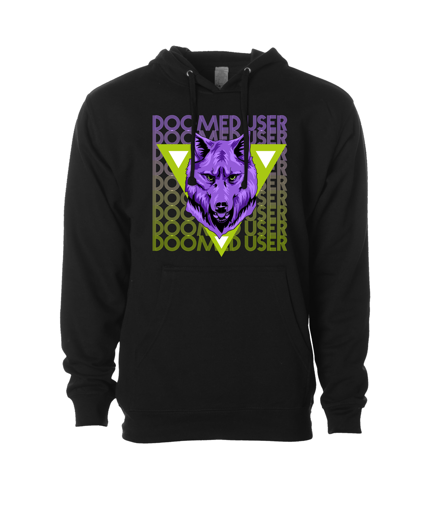 Doomed User - Wolf Purple - Black Hoodie