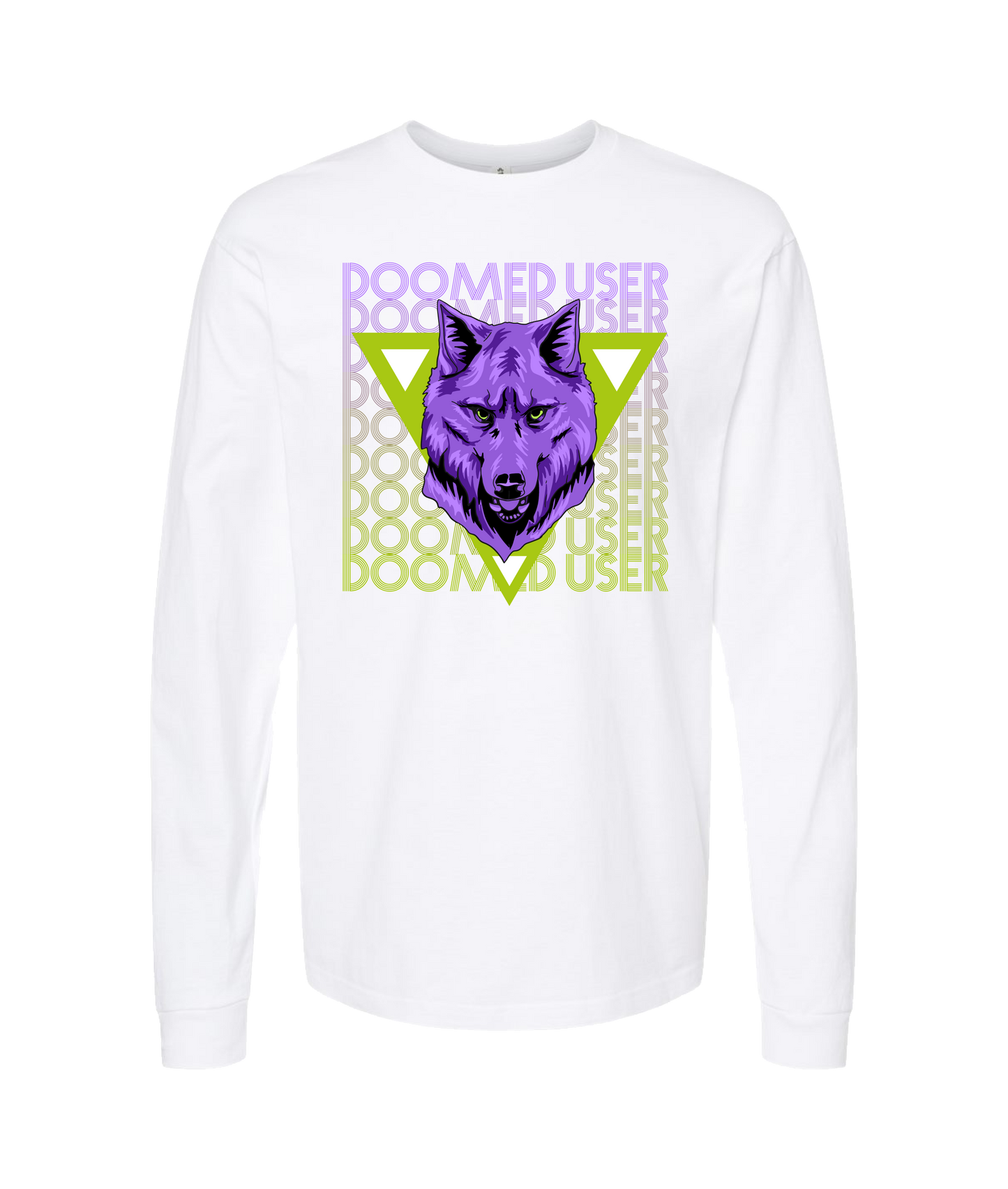 Doomed User - Wolf Purple - White Long Sleeve T