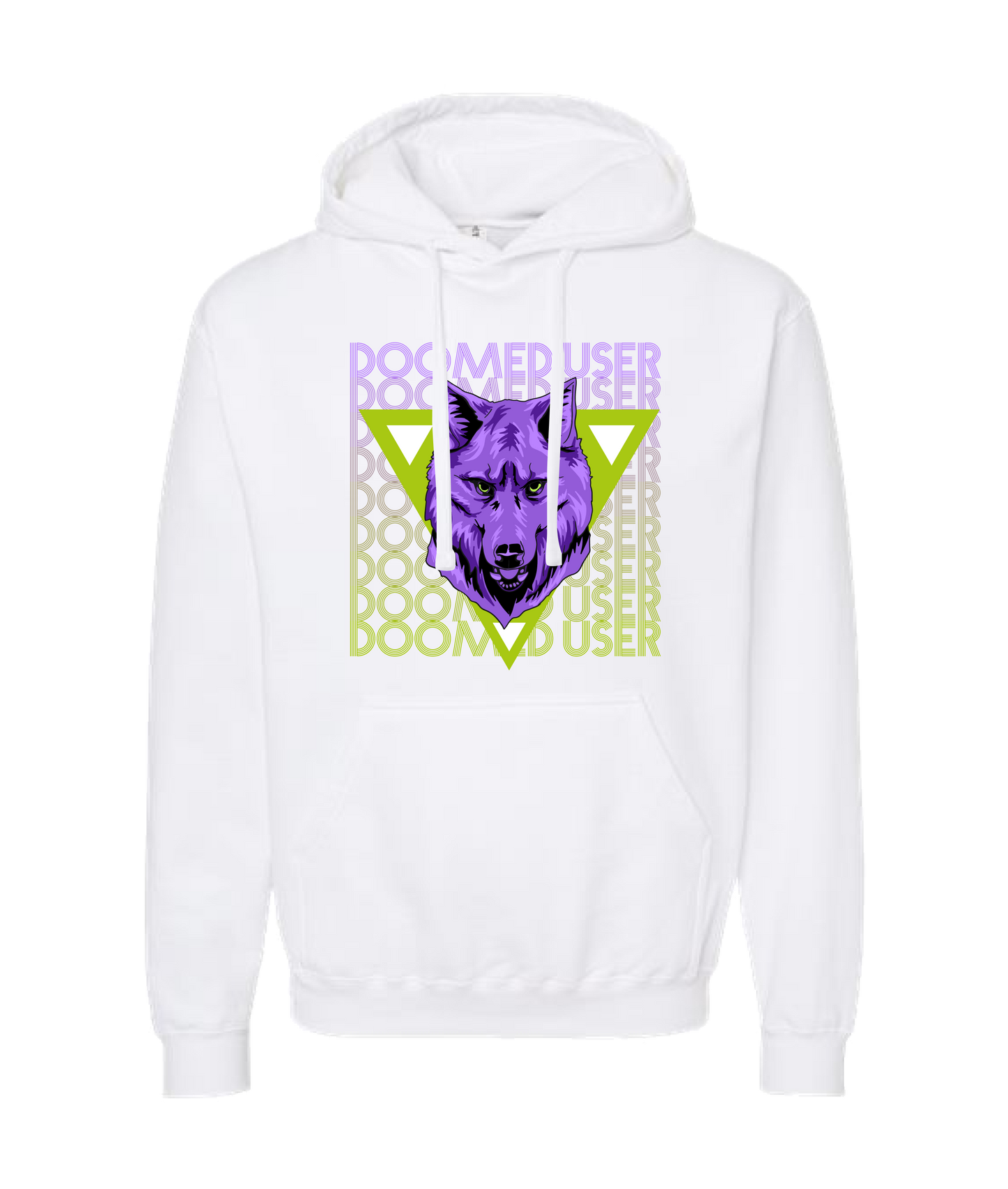 Doomed User - Wolf Purple - White Hoodie